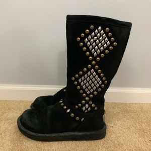 Black studded UGG boots